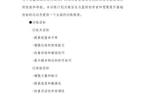 篮球基础训练计划怎么写